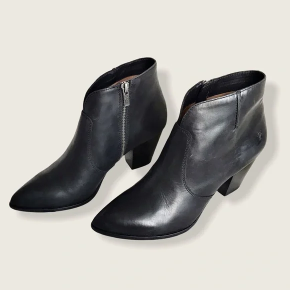 Frye Jennifer Leather Black Casual Ankle Booties